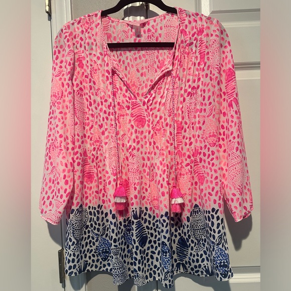 🐟💕LILLY PULITZER Marilina Tunic Top🐟💕Womens small. - Picture 2 of 7